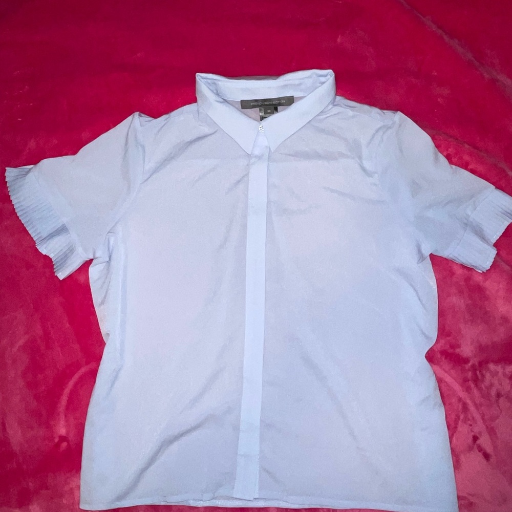 Light Blue Short Sleeve Blouse